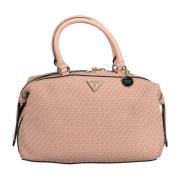 Chique Roze Satchel met Contrasterende Details Guess , Pink , Dames