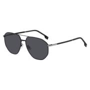 Matte Black Silver/Grey Zonnebril Hugo Boss , Black , Heren