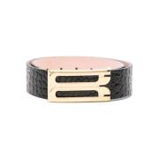 Zwarte brede riem met krokodilleneffect Victoria Beckham , Black , Dam...