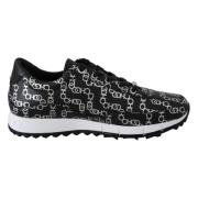 Elegante Leren Sneakers Zwart Zilver Jimmy Choo , Black , Dames