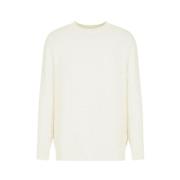 Katoenen Crewneck Sweater Armani Exchange , White , Heren