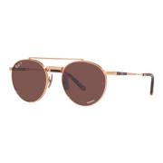 Round II Titanium Gepolariseerde Zonnebril Ray-Ban , Brown , Unisex