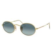 Vintage Ovale Zonnebril Blauw Verloop Ray-Ban , Yellow , Unisex