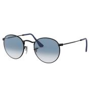 Retro Ronde Metalen Zonnebril Ray-Ban , Black , Unisex