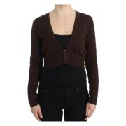 Bruine wollen cropped cardigan Roberto Cavalli , Brown , Dames