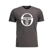 Print Logo Katoenen T-Shirt Grijs Sergio Tacchini , Gray , Heren