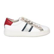 Stijlvolle Sneakers met Ronde Neus Geox , White , Dames