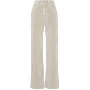 Witte Velvet Loose-Fit Jeans Brunello Cucinelli , White , Dames