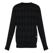 Rondgebreide trui met ronde hals Balmain , Black , Heren