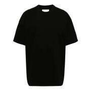 Gelaagd Zwart Katoenen T-shirt met Logo Print Jil Sander , Black , Her...