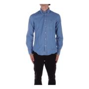 Yachting Logo Denim Shirt Paul & Shark , Blue , Heren