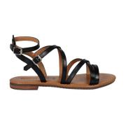 Elegante Sandalen met Ronde Neus Geox , Black , Dames