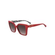 Rood Donkergrijs Shaded Zonnebril Love Moschino , Red , Dames