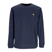 Blauw/Goud Chase Longsleeve T-shirt Carhartt Wip , Blue , Heren