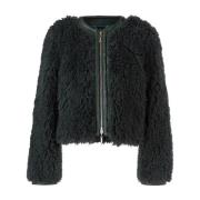 Fluffy outdoorjas met leuk bont Marc Cain , Green , Dames