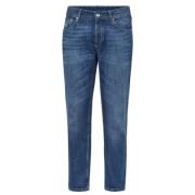 Blauwe Slim-Cut Mid-Rise Jeans Brunello Cucinelli , Blue , Heren