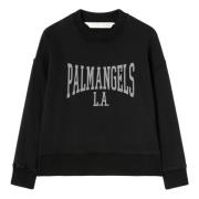 Klassieke College Crew Sweatshirt Palm Angels , Black , Dames