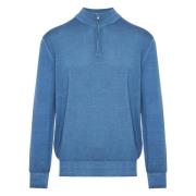 Wol Half-Zip Gebreide kleding Paul & Shark , Blue , Heren