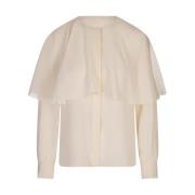 Roze Zijden Georgette Cape Blouse Chloé , Pink , Dames