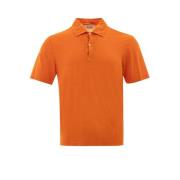 Elegant Linnen Poloshirt in Oranje Gran Sasso , Orange , Heren