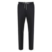 Flanel Trekkoord Stretch Broek Corneliani , Black , Heren