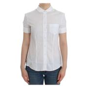 Elegante witte blouse met korte mouwen John Galliano , White , Dames