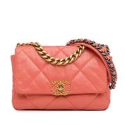 Pre-owned Leather shoulder-bags Chanel Vintage , Pink , Dames