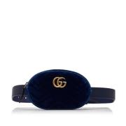 Pre-owned Velvet crossbody-bags Gucci Vintage , Blue , Dames