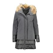 Elegante donsjack met afneembare bontcapuchon YES ZEE , Gray , Dames