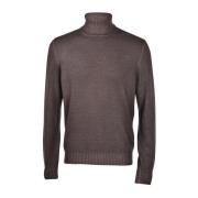 Vintage Merino Wool Turtleneck Sweater Gran Sasso , Brown , Heren