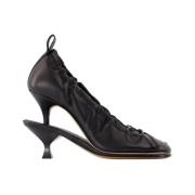 Zwarte Leren Ballerina Pumps Jacquemus , Black , Dames