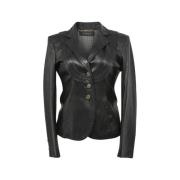 Pre-owned Leather outerwear Gucci Vintage , Black , Dames