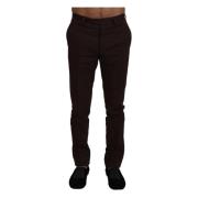 Elegante Bruine Katoenmix Broek Bencivenga , Brown , Heren