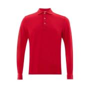 Fuchsia Katoenen Poloshirt Gran Sasso , Red , Heren