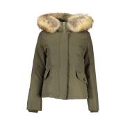 Gewatteerde jas met afneembare bontkraag Woolrich , Green , Dames