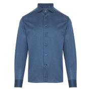 Jersey Katoenen Shirt 100% Katoen Corneliani , Blue , Heren