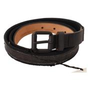 Klassieke Zwarte Leren Riem met Gespsluiting Ermanno Scervino , Black ...