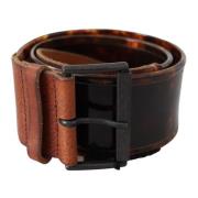 Donkerbruine leren riem met vintage gesp Ermanno Scervino , Brown , He...