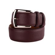 Luxe Bruine Leren Riem in Saffiano-stijl Made in Italia , Brown , Here...