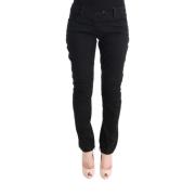 Chique Zwarte Slim Fit Broek Ermanno Scervino , Black , Dames