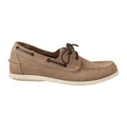 Elegante Beige Suède Loafers voor Gentleman Pollini , Beige , Heren