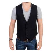 Elegante Gestreepte Casual Vest Costume National , Black , Heren