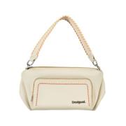 Witte Handtas met Afneembare Schouderband Desigual , White , Dames