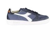 Blauwe Contrasterende Veters Luxe Sneakers Diadora , Blue , Dames