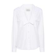 Witte Poplin Knoopshirt Coperni , White , Dames