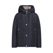 Blauwe Elegante Jas met Afneembare Capuchon Aquascutum , Blue , Heren