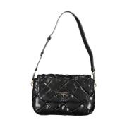 Zwarte Polyethyleen Rugzak Tas Guess , Black , Dames