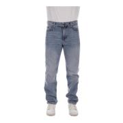 Heren Logo Jeans met Ritssluiting Hugo Boss , Blue , Heren