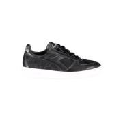 Zwarte Geborduurde Sportschoenen Diadora , Black , Dames