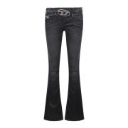 Bootcut Flare Jeans Cut-Out Details Diesel , Black , Dames